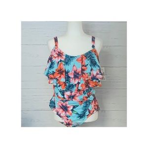 NWT Womens floral bathing suit size 16W